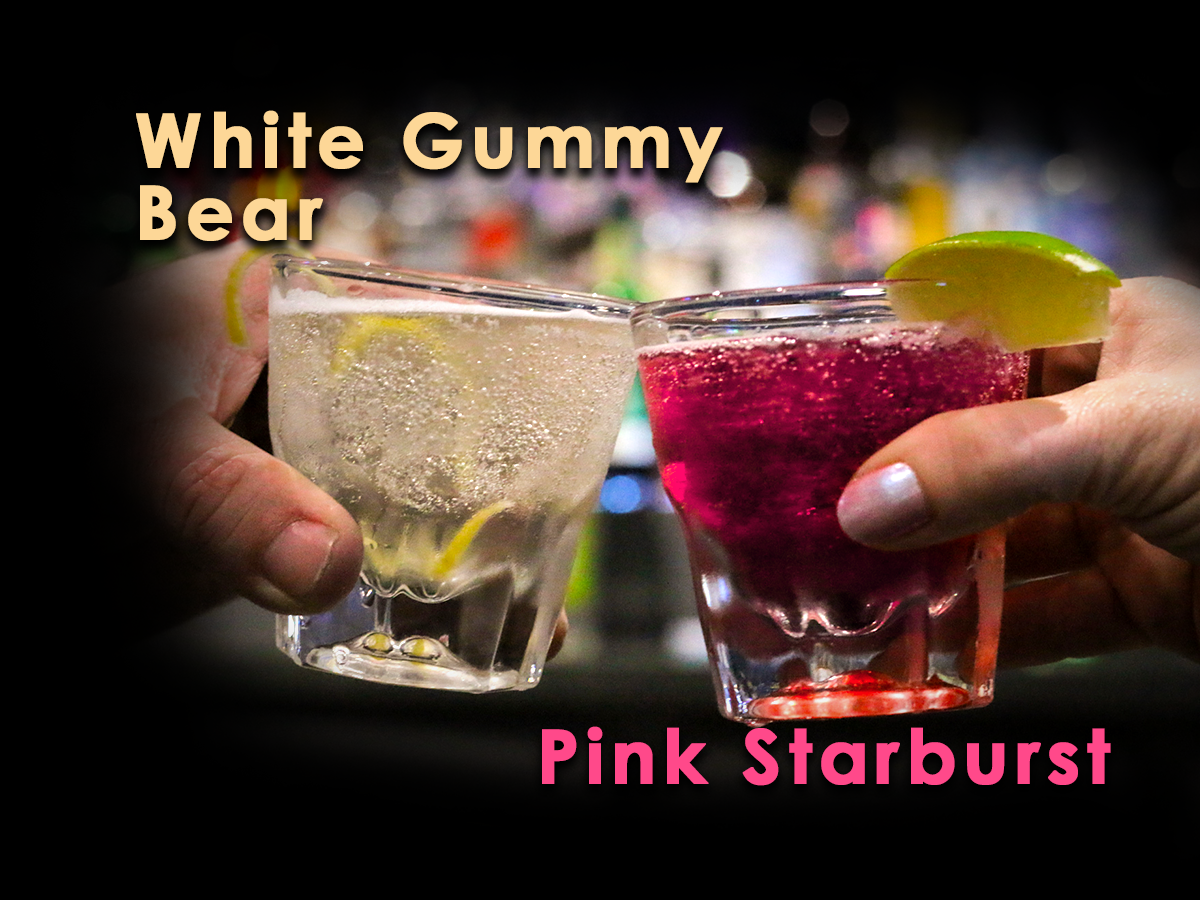 White Gummy Bear & Pink Starburst